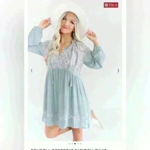 WOMENS LONG SLEEVE GONDOLA GORGEOUS BABYDOLL TUNIC DRESS SIZE SMALL